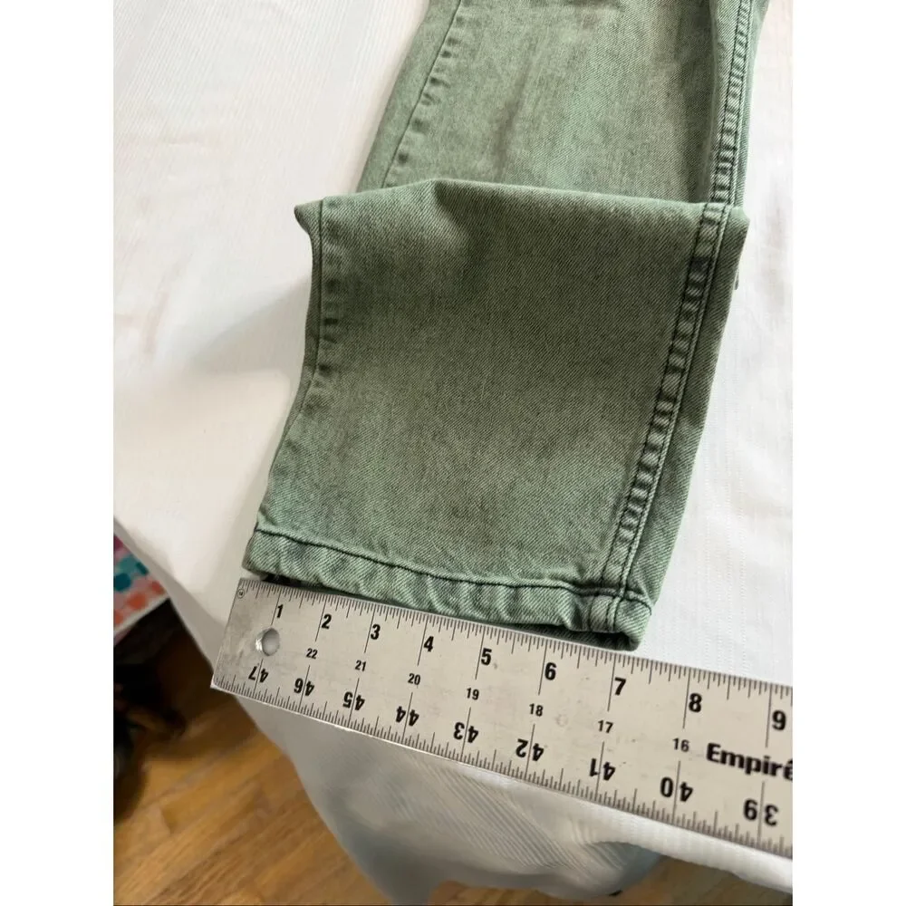 Free People We The Free Ziggy Overall XS Green Denim Wide Leg Overalls Jumpsuit - Picture 5 of 9